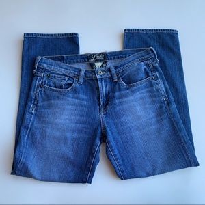 Lucky Brand Summer Sweet N Low Crop Jeans Size 27 Ol Dolup Wash Button Flap
